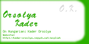 orsolya kader business card